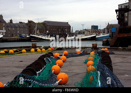 Net port Peterhead Banque D'Images