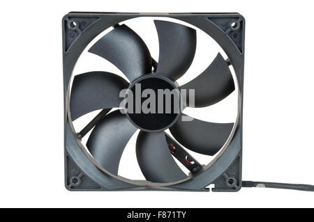 Ventilateur ordinateur isolé sur fond blanc avec clipping path Banque D'Images