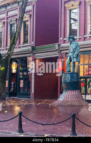 Statue de gassy jack dans le quartier de Gastown vancouver Banque D'Images