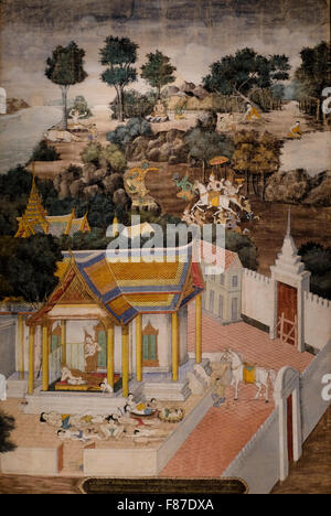 Vie de Bouddha - Thaïlande - circa 1800 Banque D'Images