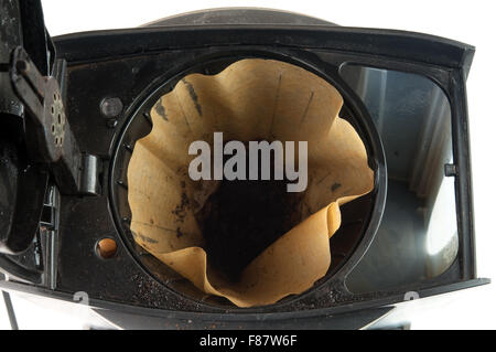 Porte-filtre isolé sur fond blanc vue aérienne Banque D'Images