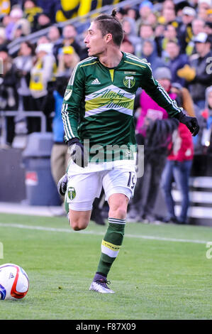 Columbus, Ohio, USA. 6 Décembre, 2015. Jorge Villafana (19) des Timbers de Portland pendant le match entre Portland Timbers et Columbus Crew SC dans la MLS Cup 2015 au stade final MAPFRE dans Columbus Ohio . Credit : Cal Sport Media/Alamy Live News Banque D'Images