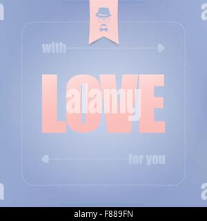 Happy Valentines Day Greeting card. vecteur bannière, concept d'amour Illustration de Vecteur