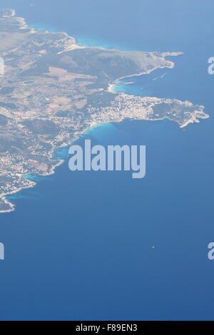 Vue aérienne de l'île de Majorque à Cala Ratjada, Espagne Banque D'Images