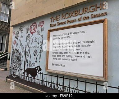 Rue Rose poème de la saison d'été, Edinburgh, Ecosse, Royaume-Uni Banque D'Images