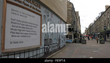 Rue Rose poème de la saison d'été, Edinburgh, Ecosse, Royaume-Uni Banque D'Images