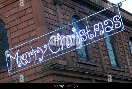 Joyeux Noël de Warrington, Sankey St, Cheshire, England, UK Banque D'Images