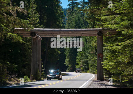 Entrée au Parc National de Mount Rainier Banque D'Images