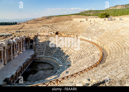 Le Théâtre Romain, Hiérapolis Pamukkale Denizli/, Provence, Turquie Banque D'Images