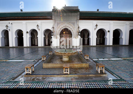 La mosquée de Kairaouine et université de Fès, Maroc. Banque D'Images