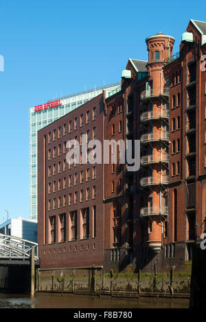 Deutschland, Hambourg, Speicherstadt, Lagerhaus am Zollkanal Verlagsgebäude an der Kornhausbrücke, 'Der Spiegel' Banque D'Images