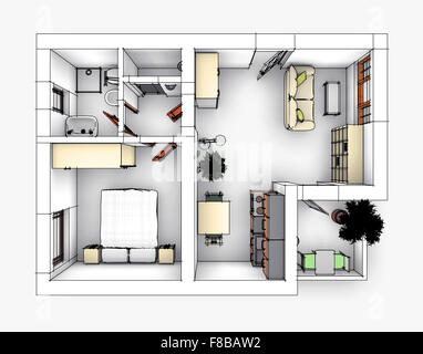 Dimensions de l'intérieur vacances abri Banque D'Images