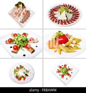 Collection de salades, isolé sur blanc. Banque D'Images