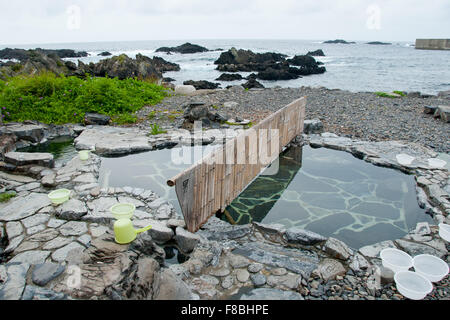 Yudomari Yaksuhima Onsen, île, préfecture de Kagoshima, Japon : Le onsen est divisé en sections, hommes et femmes Banque D'Images