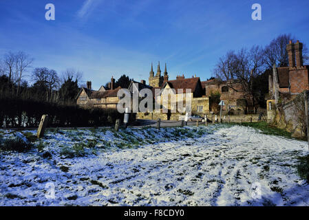 Penshurst village dans la neige. Kent. L'Angleterre. UK Banque D'Images