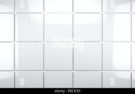 3d white tile wall background Banque D'Images