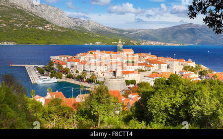 L'île de Korcula, Dubrovnik, Croatie, Europe Banque D'Images