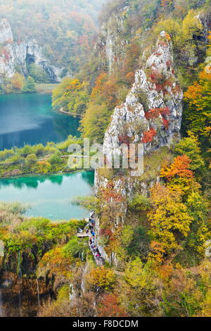 Le parc national des Lacs de Plitvice, paysages d'automne, la Croatie, l'UNESCO