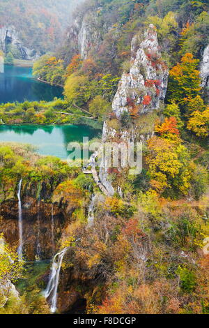 Croatie - Le parc national des Lacs de Plitvice, l'UNESCO Banque D'Images