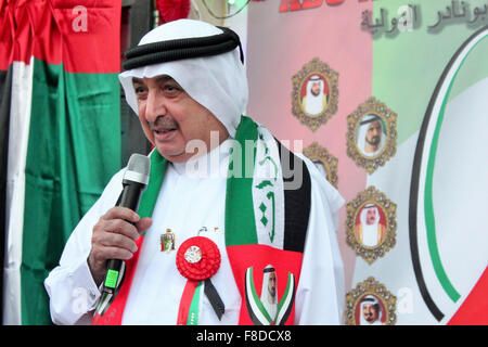 Dubaï, Émirats arabes unis. 09Th Dec, 2015. L'Abunader discours de bienvenue lors de la 44e Fête nationale des EAU. © Robert Oswald Alfiler/Pacific Press/Alamy Live News Banque D'Images