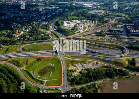Intersection autoroute nouvellement construit à l'ouest de Bochum avec terminal anneau de Donetsk, de la Ruhr, Bochum, Rhénanie du Nord-Westphalie Banque D'Images