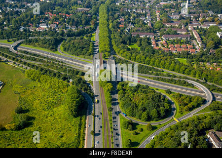 Jonction affaires Stadtkrone os dans lequel se trouvent A40 et B236, route, autoroute, ville Westfalendamm, B1, Ruhrschnellweg, Dortmund, Ruhr, Banque D'Images