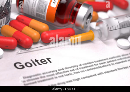 Le diagnostic - Goitre. Concept médical. 3D Render. Banque D'Images