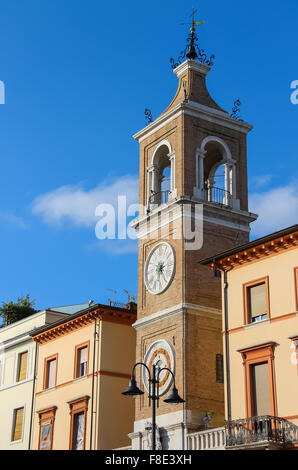 Ancient Clock Tower (Torre dell'Orologio) à Rimini, Italie Banque D'Images