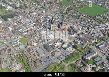 Une vue aérienne de la ville de Market Harborough Leicestershire Banque D'Images