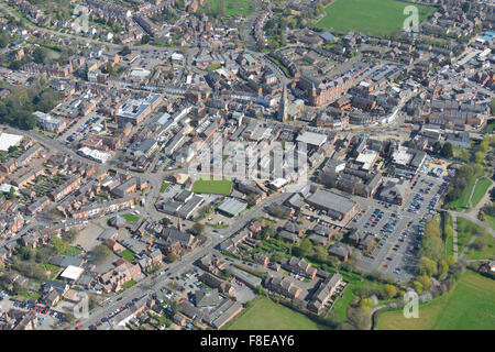 Une vue aérienne de la ville de Market Harborough Leicestershire Banque D'Images