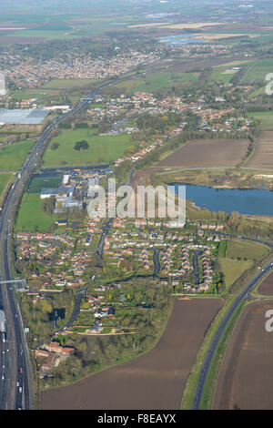 Une vue aérienne de Melton, un petit village dans l'East Yorkshire, près de Kingston Upon Hull Banque D'Images