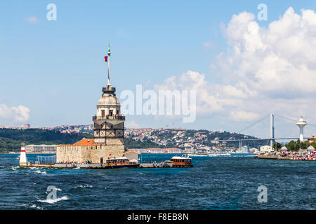 Tour de la jeune fille (Kiz Kulesi), Istanbul, Turquie Banque D'Images