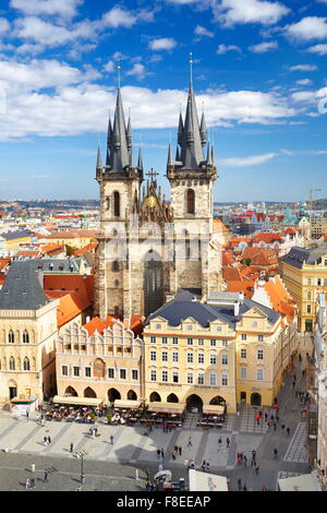 Mère de Dieu de l'église Tyn avant, la vieille ville de Prague, République tchèque, l'UNESCO Banque D'Images