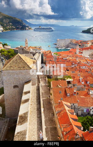 Vue aérienne de la vieille ville de Dubrovnik, Croatie Banque D'Images