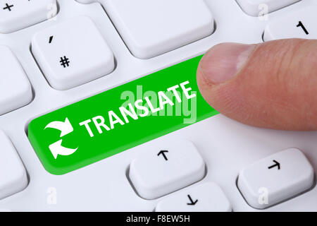 Translate traduction traducteur de langue étrangère l'apprentissage sur internet Banque D'Images