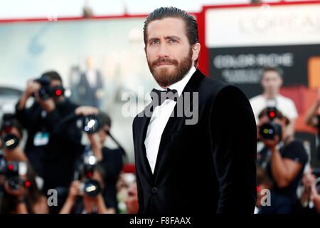 Venise, Italie - 2 SEPTEMBRE : Jake Gyllenhaal assiste à la première de 'Everest' pendant le 72e Festival du Film de Venise en Septembre Banque D'Images