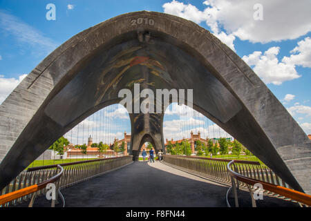 Matadero Pont. Rio de Madrid, Madrid, Espagne. Banque D'Images