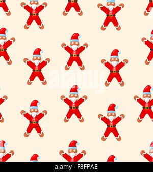 Noël transparente avec motif rouge Santa Illustration de Vecteur