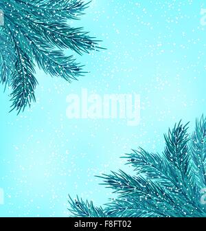 Fond naturel d'hiver avec des branches de sapin Illustration de Vecteur