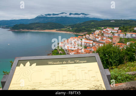Sommaire du point de vue de San Roque. Lastres, Asturias, Espagne. Banque D'Images