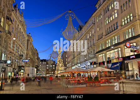 Graben, l'une des principales rues commerçantes de Vienne, Autriche. Banque D'Images