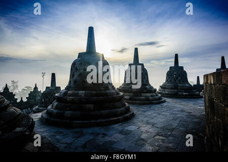 Monuments de Borobudur, Jawa Tengah, Indonésie Banque D'Images