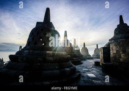 Monuments de Borobudur, Jawa Tengah, Indonésie Banque D'Images