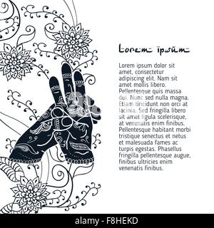 Le yoga de l'élément varun mudra avec les mains. mehendi Illustration de Vecteur