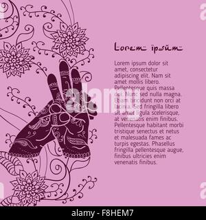 Le yoga de l'élément varun mudra avec les mains. mehendi Illustration de Vecteur