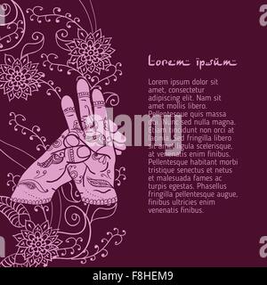 Le yoga de l'élément varun mudra avec les mains. mehendi Illustration de Vecteur