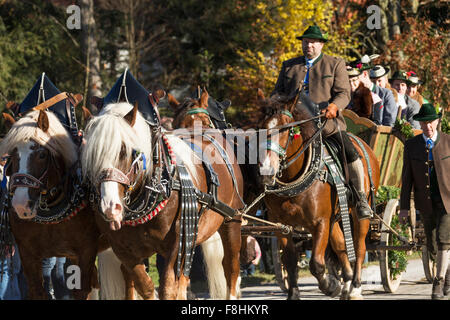 St Leonhard procession Allemagne cheval tradition fun Banque D'Images