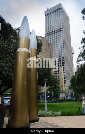 Sydney, Australie novembre 2015 : un nouveau mémorial de guerre des soldats autochtones à Hyde Park, Sydney Australie Banque D'Images