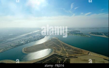 Une vue aérienne de San Diego Mission Bay à southen Californie, États-Unis d'Amérique. Une vue sur le littoral, l'isl fiesta Banque D'Images