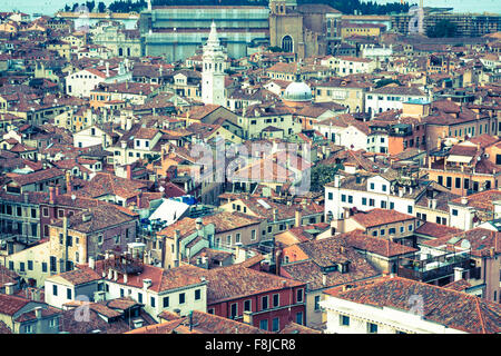 La ville de Venise - vue depuis le Campanile di San Marco. UNESCO World Heritage Site. Banque D'Images